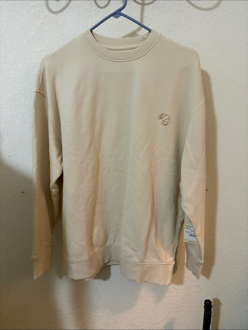 MATE the Label Cream Crewneck Sweater with Croissant Embroidery - Picture 8 of 8